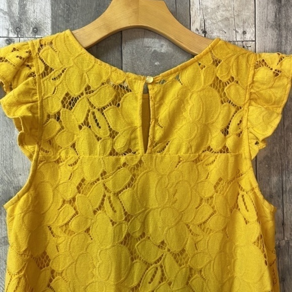MONTEAU golden yellow flutter cap sleeve dress. Fully lined. Size medium. EUC - Picture 4 of 11
